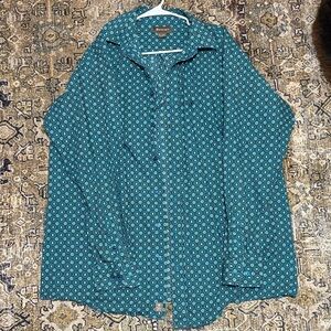 Men's Teal Patterned Shirt